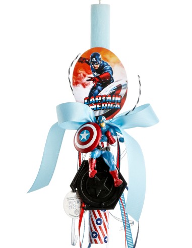 Αγορίστικη λαμπάδα με συλλεκτική φιγούρα Captain America